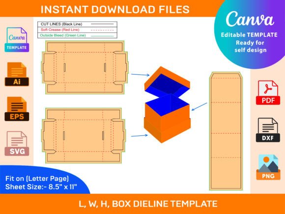 3 Lid Corrugated Box, Cardboard Carton B: A Strong Graphic Design Asset for Print Templates