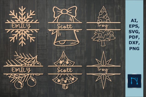 3d Christmas Name Sign SVG Bundle for Laser Cutting and Winter Amp