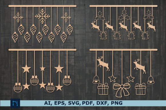 3d Christmas Wall Decor SVG Bundle: Laser Cutting and Winter Amp