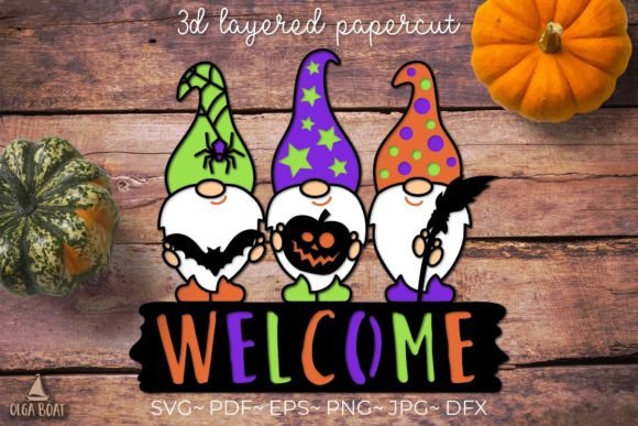 3d Halloween Gnome Welcome Sign Svg Graphics and Crafts Review