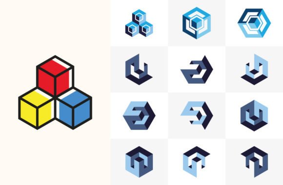 3d Isolated Hexagon Logo Sets: Graphics and Logos for Modern Publishing