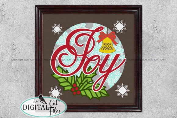 3D Joy Christmas Light Box Svg Cut File: Laser Cutting and Winter Amp