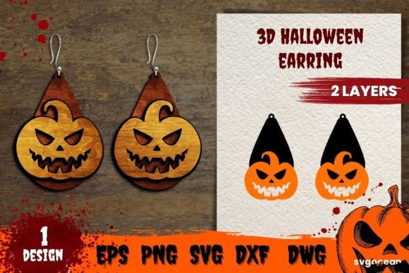 3D Pumpkin Earrings: Laser Cutting Assets for Editorial Design