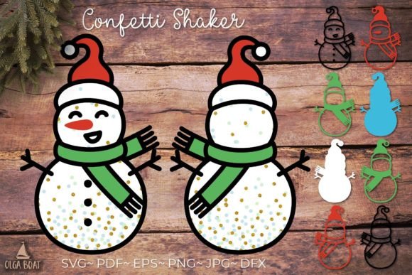 3d Snowman Layered Confetti Shaker Graphics for Crafts