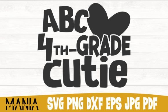 Abc Fourth Grade Cutie SVG Design: A Versatile Graphic Template for Creative Marketing