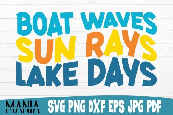 Boat Waves Sun Rays Lake Days SVG: A Graphic Template for Polished Content