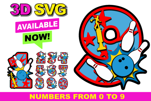 Bowling Numbers: A Versatile SVG Design for Crafts and Marketing
