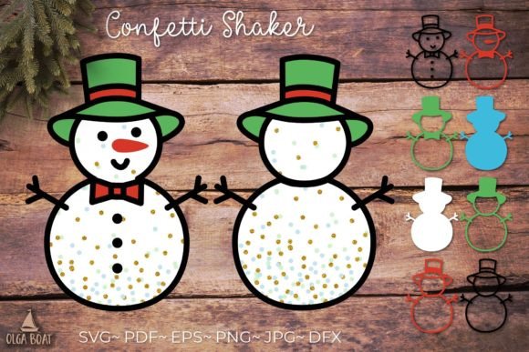 Christmas Confetti Shaker 3d Snowman Svg Graphics for Crafts