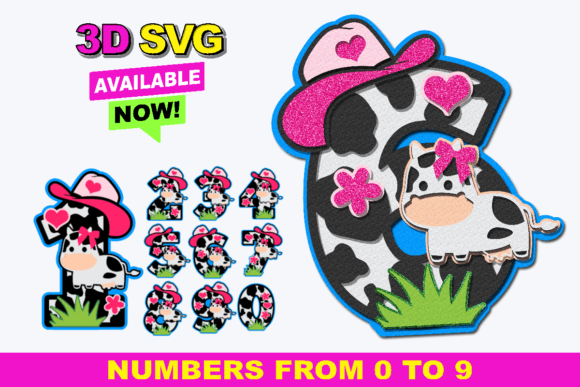 Cute Cow Numbers: A Playful SVG Graphic for Crafts and Creative Projects