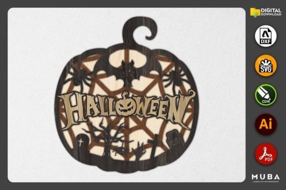 Halloween Layered Decoration SVG for Laser Cutting in Autumn Amp Projects