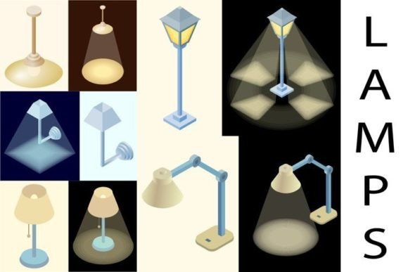 Lamp Isometric Graphics: A Polished Illustration for Content Creators