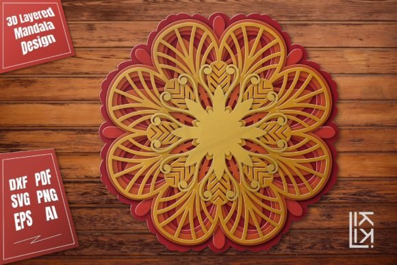 Multilayer Mandala SVG Cut File Vol.10: A Vibrant Design Asset for Laser Cutting and Wall Decor