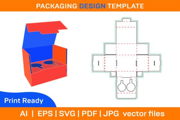 Packaging Treasure Mug Box Dieline Template: A Must-Have Graphic Design Asset for Handmade Creators