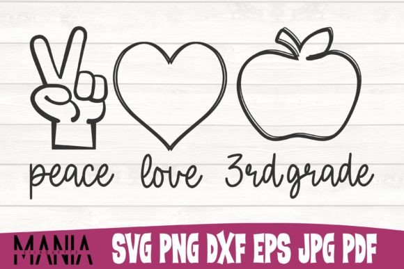 Peace Love Third Grade SVG: A Versatile Graphic Template for Creative Projects