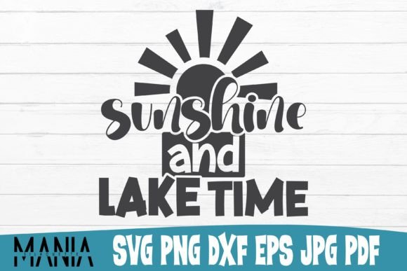 Sunshine and Lake Time SVG Design: A Versatile Graphic Template for Crafters