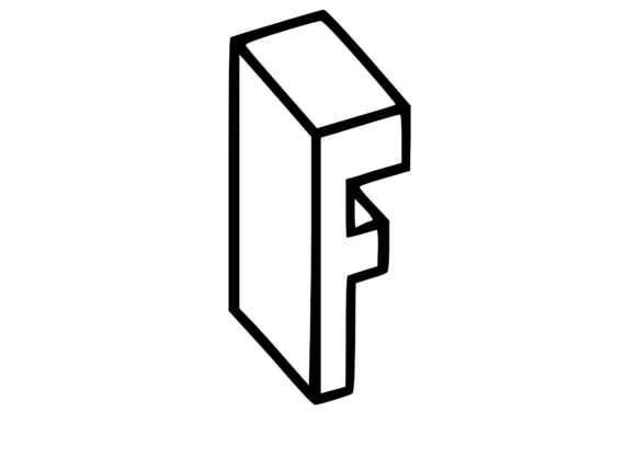 Super Cool Minimal 3D Mono F Graphics for Crafts