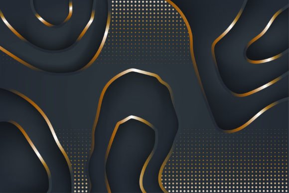 Wave Fluid Gold Dark Background: A Premium Graphic for Craft Projects